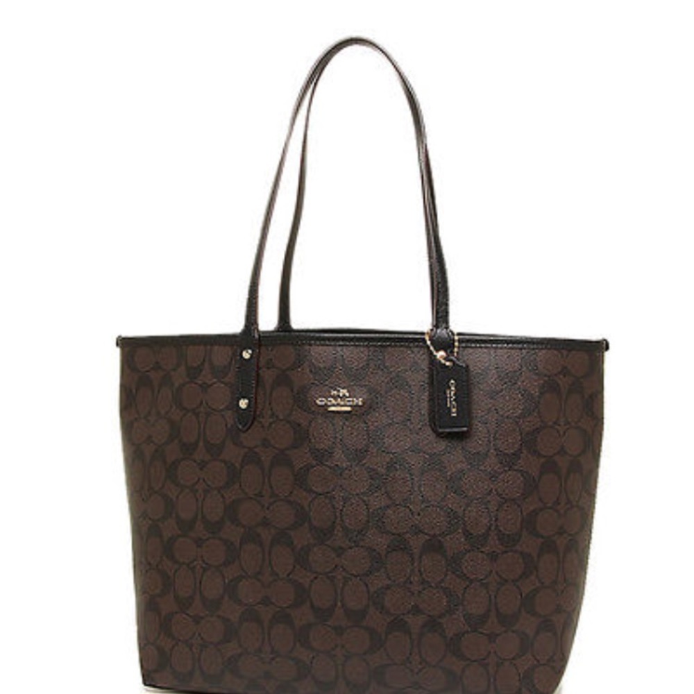 Coach 2-in-1 Reversible City tote Black Brown